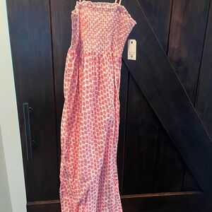 Stylish Pink and White Sleeveless Dress